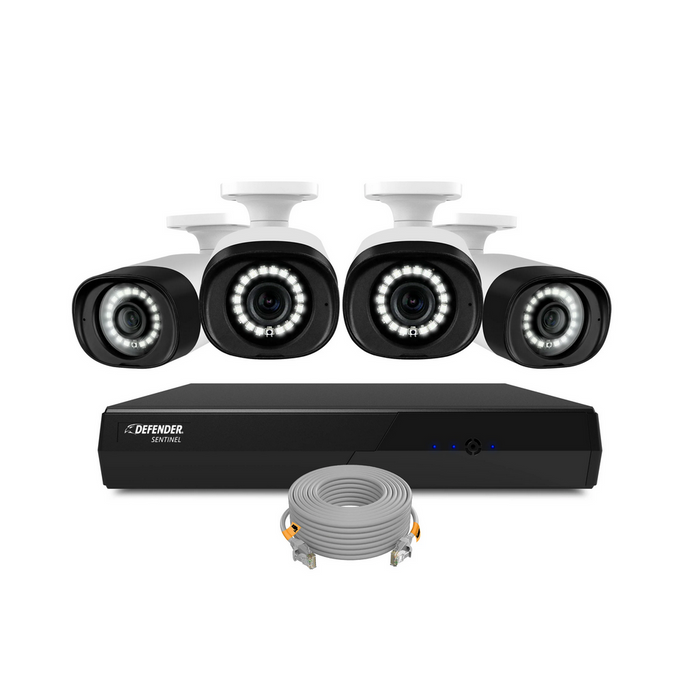 Sentinel 4K Ultra HD Wired 8 Channel POE NVR Security System Kit (with 4 Cameras)